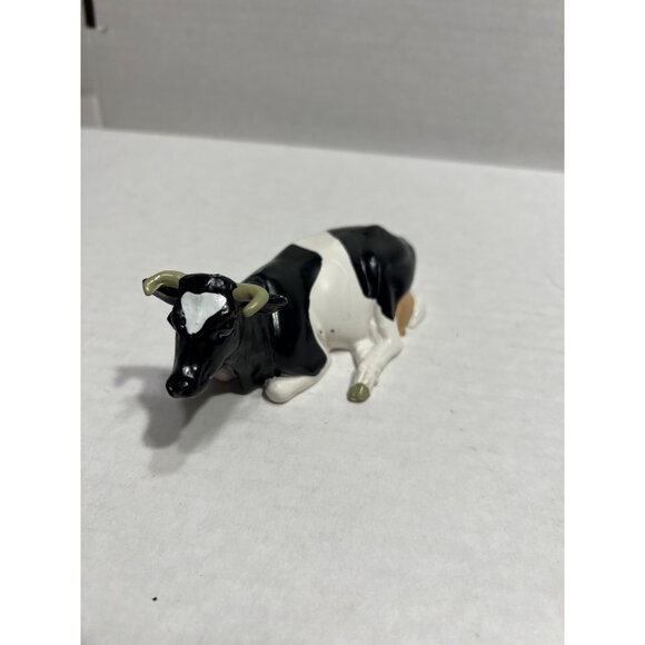 Schleich Germany 1984 black & white laying cow figure - Picture 3 of 6